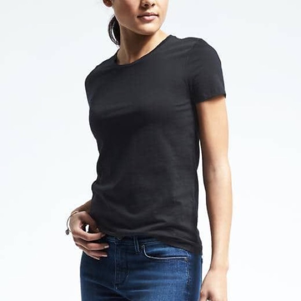 Banana republic supima cotton black crew neck tee